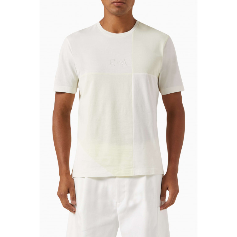 Emporio Armani - Colour-block T-shirt in Cotton Jersey Neutral