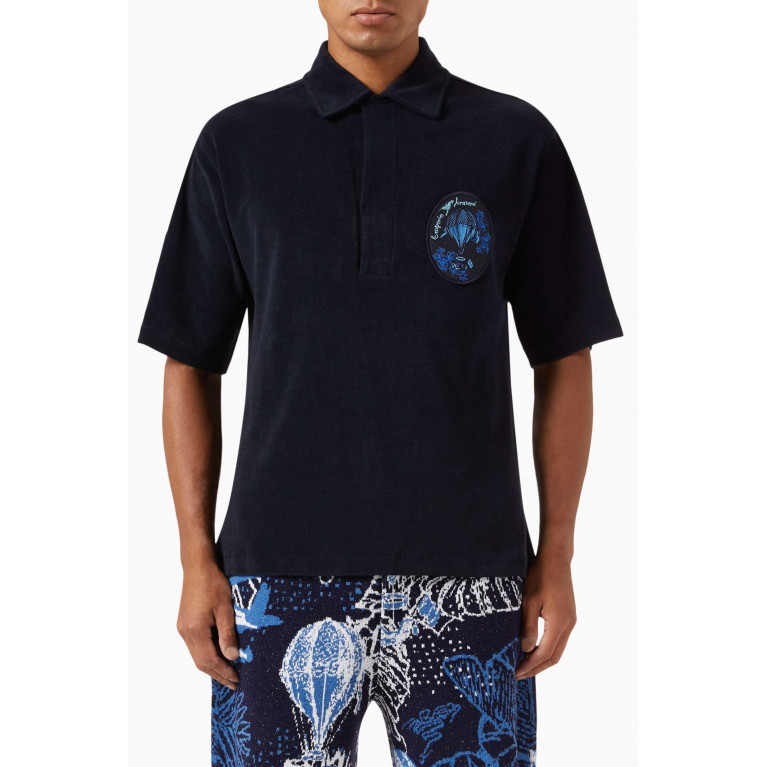 Emporio Armani - Polo Shirt in Cotton Terry Blue