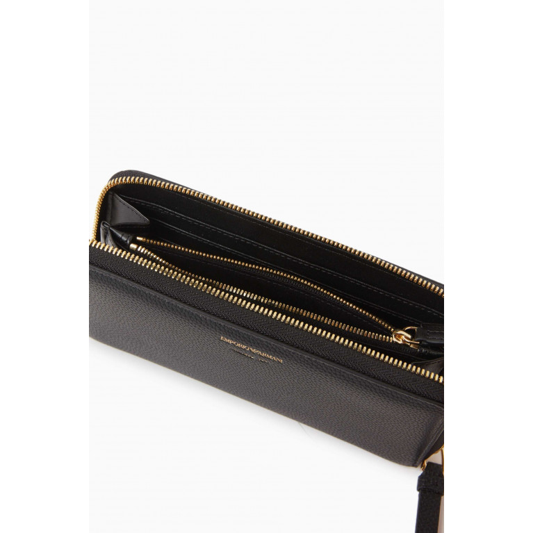 Emporio Armani - Zip-Around Wallet in Deer-printed Leather
