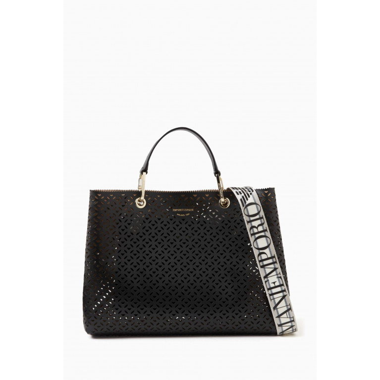 Emporio Armani - Medium MyEA Tote Bag in Perforated Faux-leather