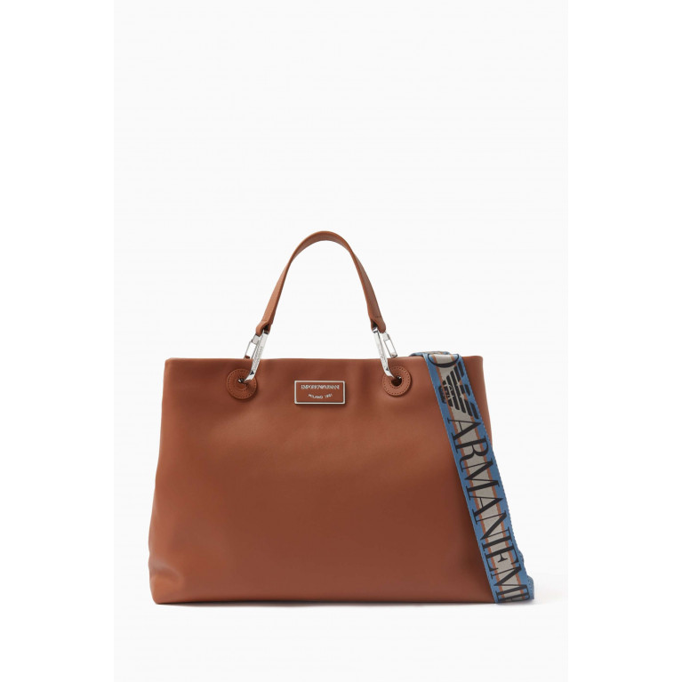 Emporio Armani - Medium Logo-plate Tote Bag in Eco-leather