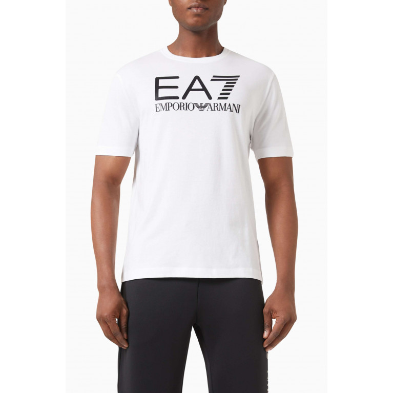 Emporio Armani - EA7 Logo T-shirt in Cotton-jersey White