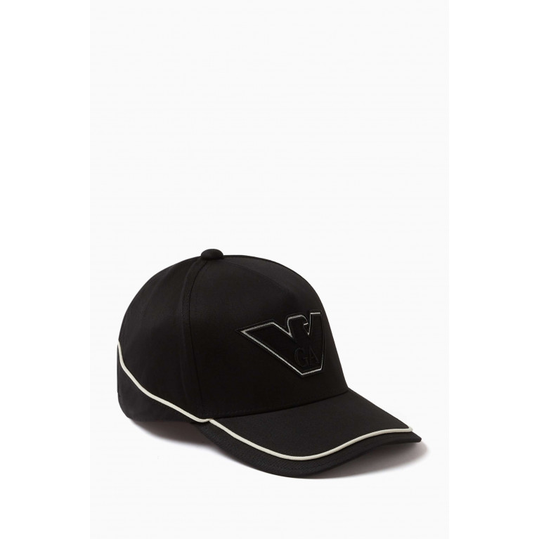 Emporio Armani - EA Embroidered Baseball Hat in Gabardine Black
