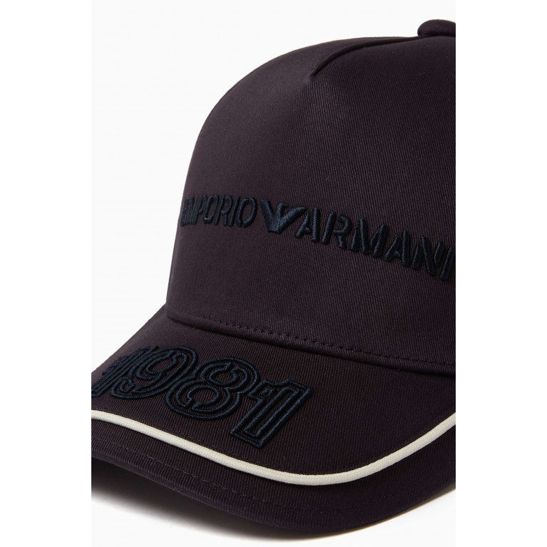 Emporio Armani - EA Embroidered Baseball Hat in Gabardine Blue