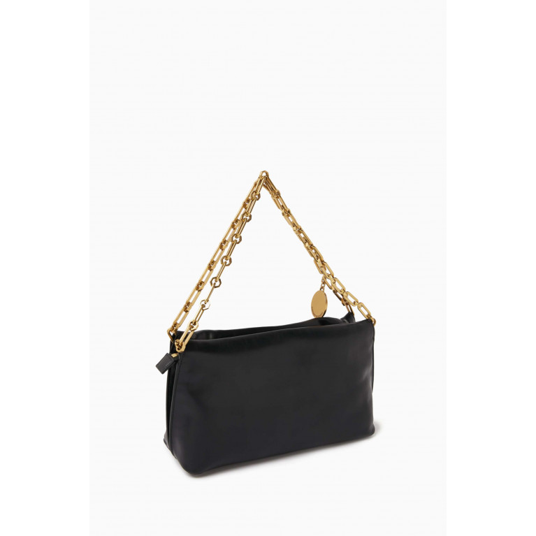Emporio Armani - EA Chain Strap Shoulder Bag in Leather Black