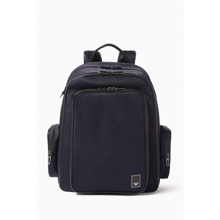 Emporio Armani - Travel Essential Logo Patch Backpack in Nylon