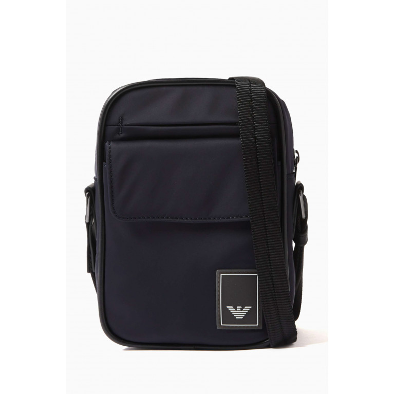 Emporio Armani - EA Eagle Logo Crossbody Bag in Nylon Blue