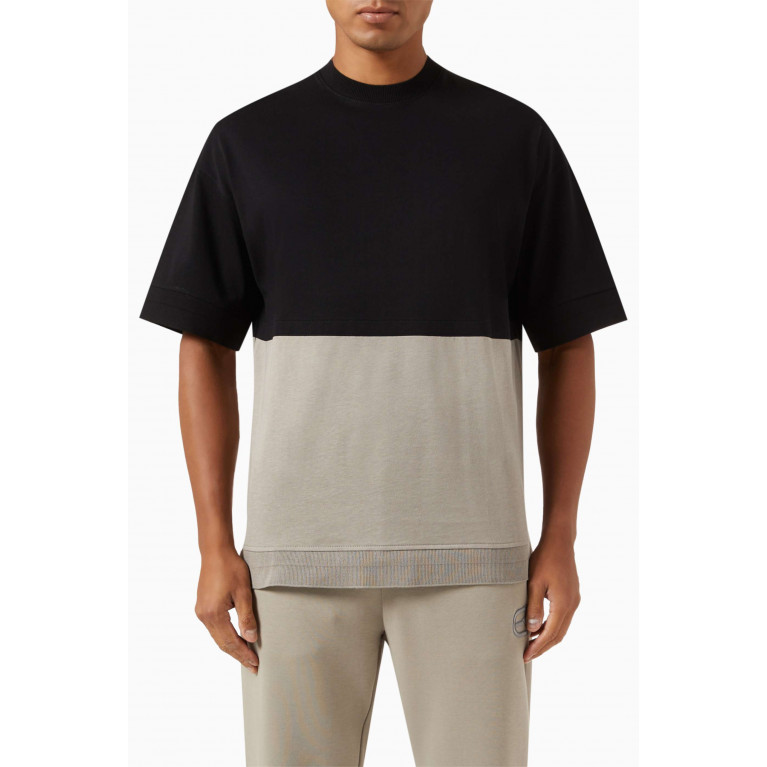 Emporio Armani - Two-tone T-shirt in Cotton Jersey Grey
