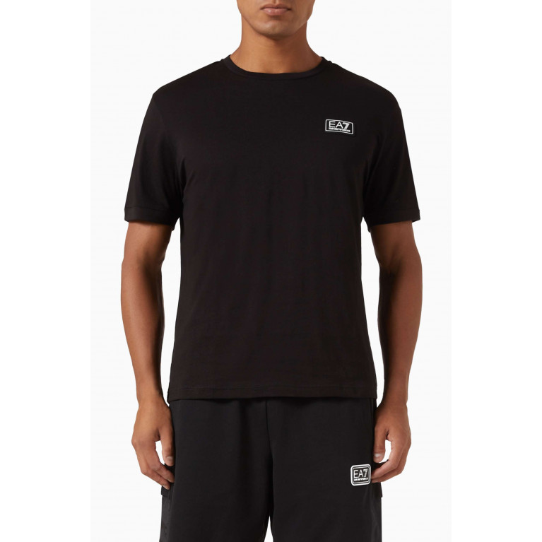 Emporio Armani - EA7 Logo-tape T-shirt in Cotton-jersey Black