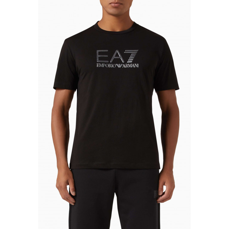 Emporio Armani - EA7 Logo T-shirt in Cotton-jersey Black