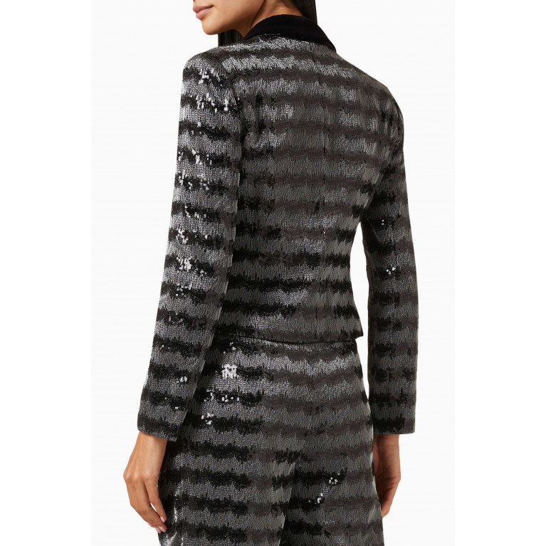 Emporio Armani - Chevron Motif Jacket in Sequinned Fabric