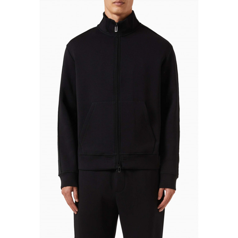 Emporio Armani - Full-zip Sweatshirt in Cotton Blend Black