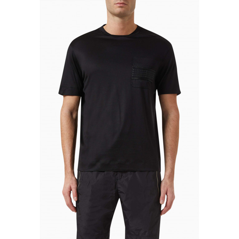 Emporio Armani - Pocket T-shirt in Lyocell Blend Black