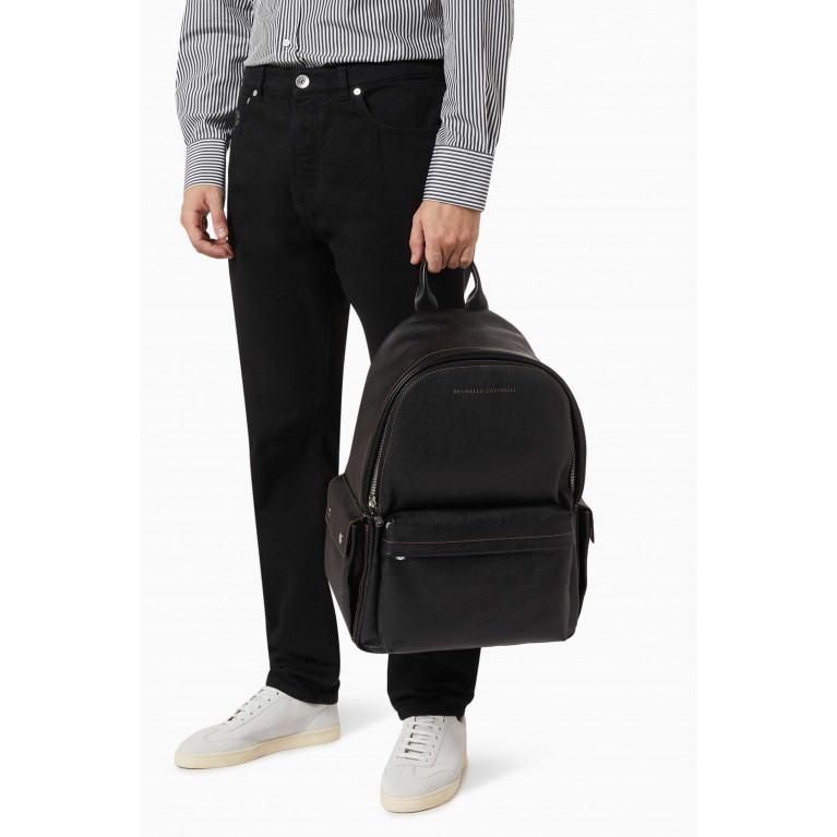 Brunello Cucinelli - Logo Backpack in Leather