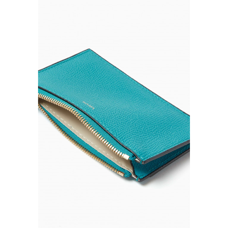 Valextra - Zippered Card Holder in Textured Leather