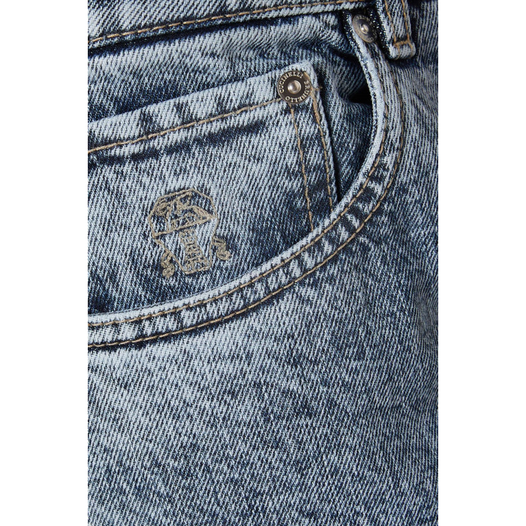 Brunello Cucinelli - Traditional-fit Jeans in Aged Denim