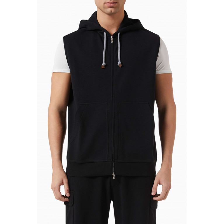 Brunello Cucinelli - Sleeveless Hoodie in French Terry