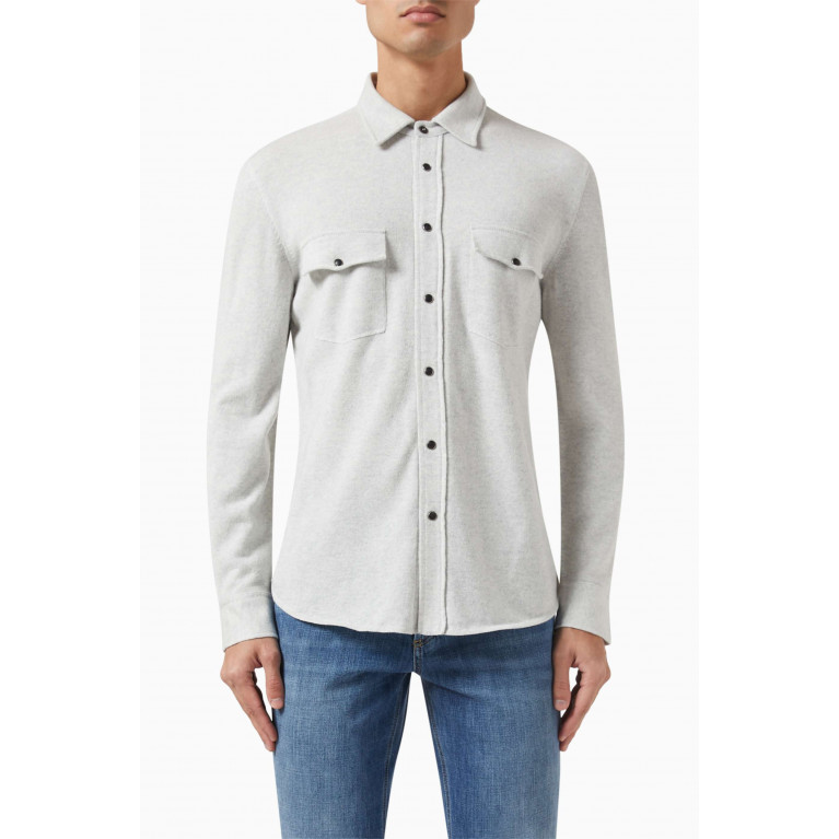 Brunello Cucinelli - Shirt-style Cardigan in Wool Blend