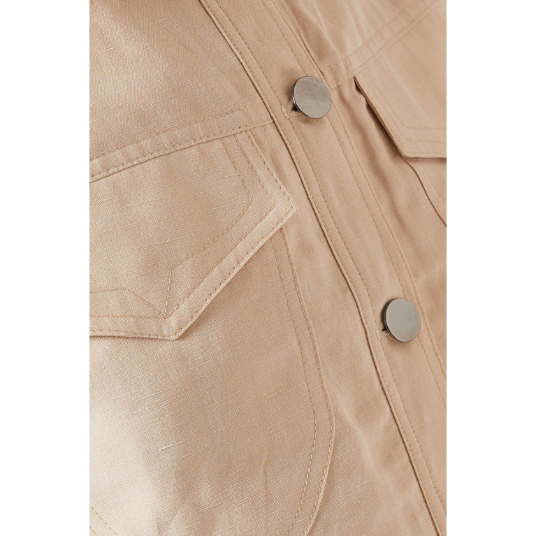 Mimya - Button-up Crop Jacket Neutral
