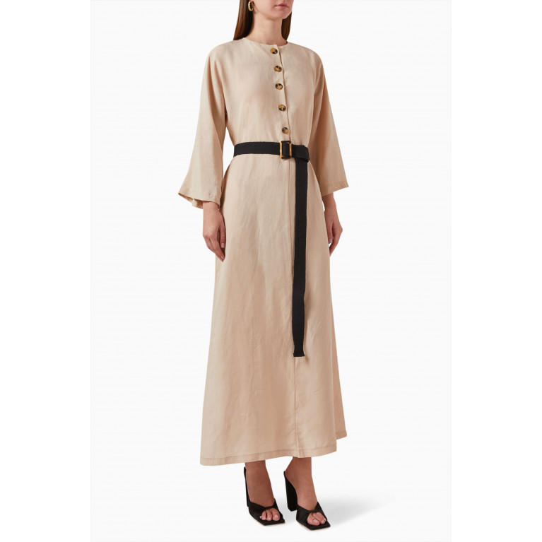Mimya - Belted Dress Neutral