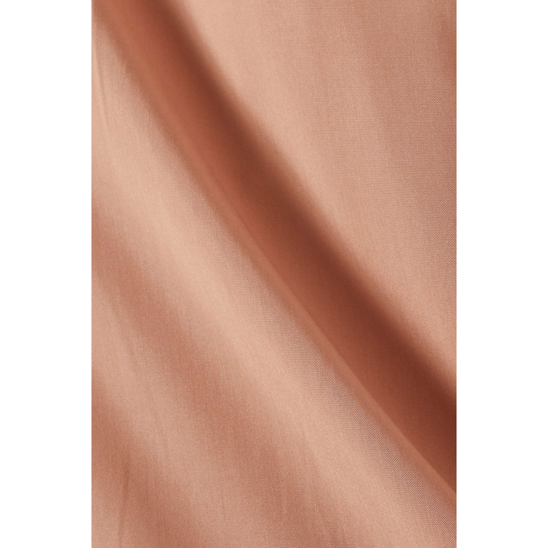 Mimya - Puff-sleeve Midi Dress Brown