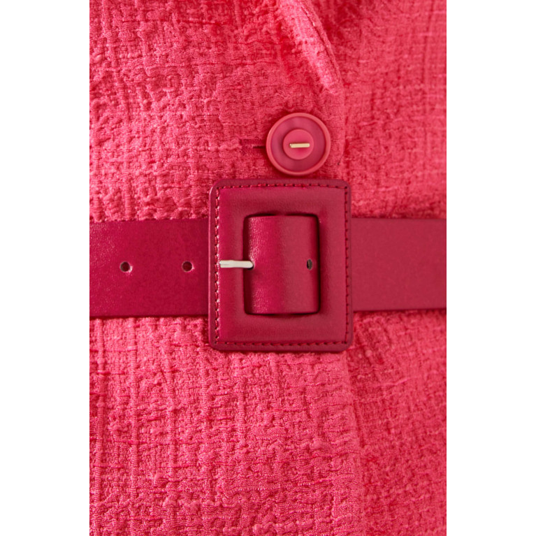Mimya - Textured Belted Jacket Pink
