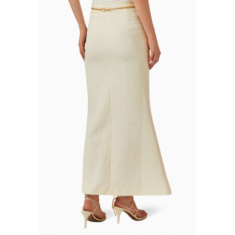 Mimya - Textured Fishtail Skirt White