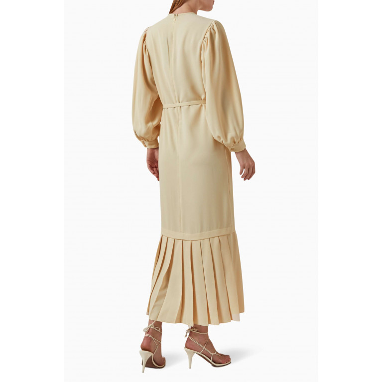 Mimya - Pleated Hem Dress Neutral
