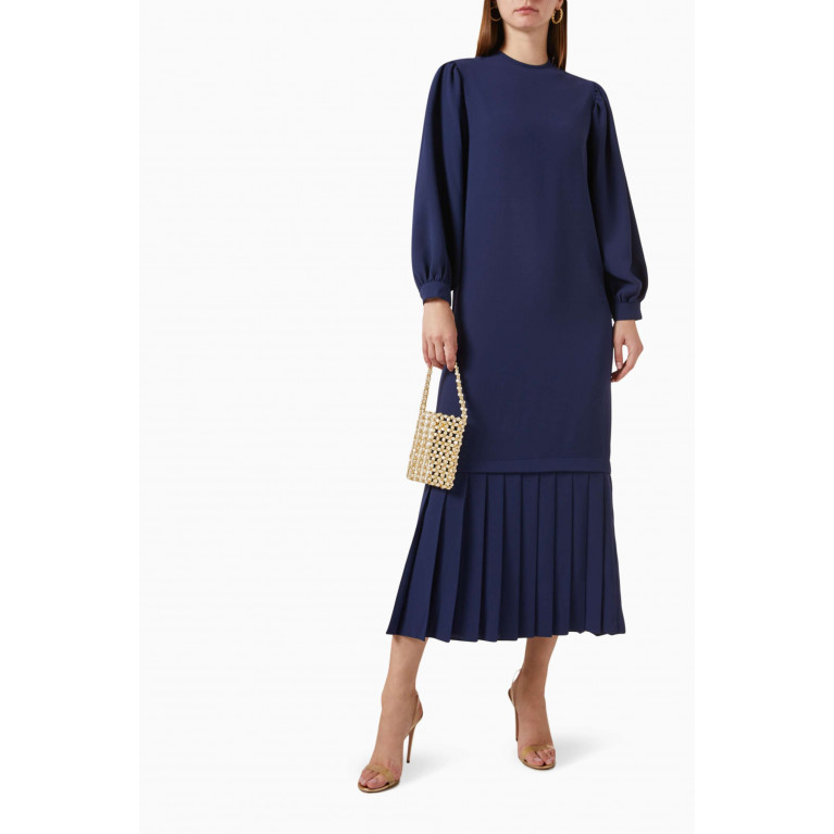 Mimya - Pleated Hem Dress Blue
