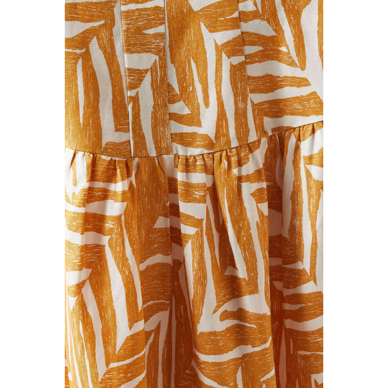Shona Joy - Imani-print Midi Dress in Linen