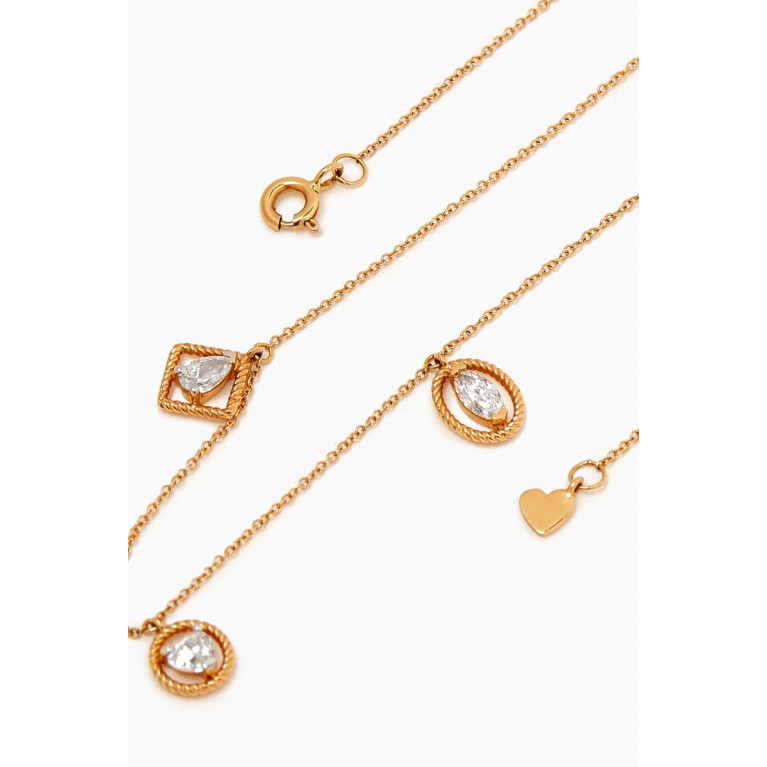 MKS Jewellery - Unity Solitare Mixed Diamond Necklace in 18kt Gold
