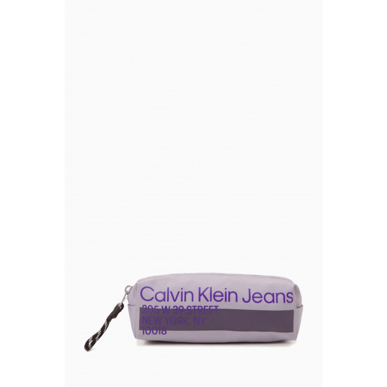 Calvin Klein - Back to School Logo Pencil Case in Recycled Textile Purple