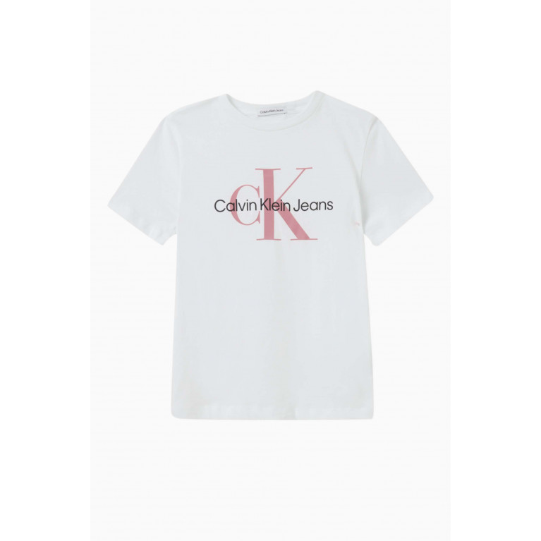 Calvin Klein - Logo-print T-shirt in Cotton White