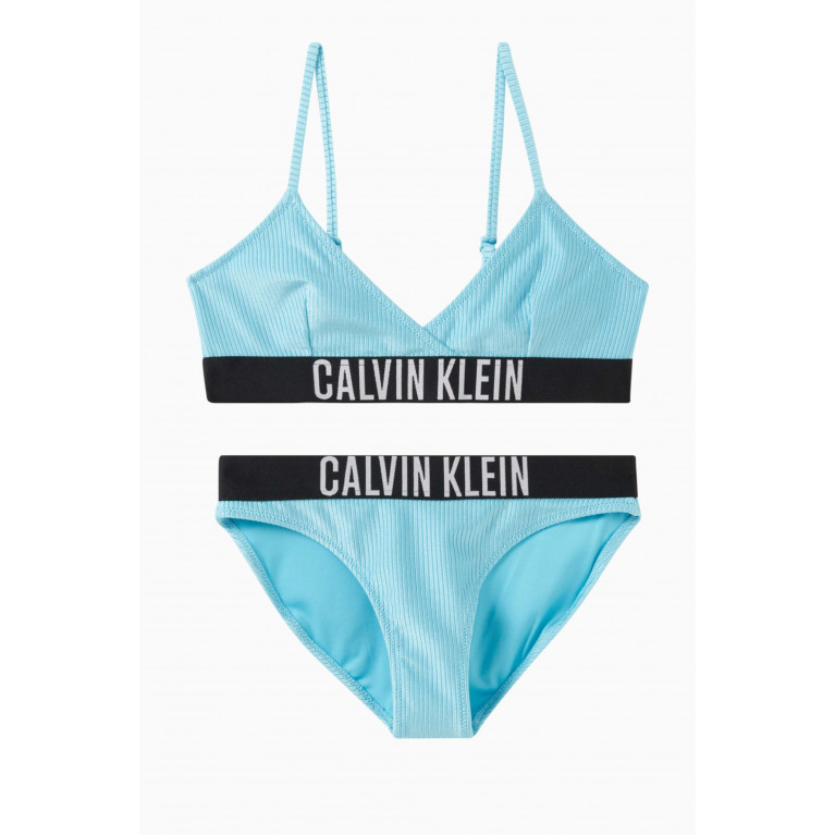 Calvin Klein - Intense Power Triangle Bikini Set in Recycled Nylon Blue