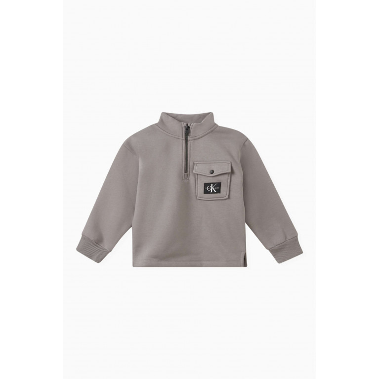 Calvin Klein - Logo-patch Sweatshirt in Organic Cotton-blend
