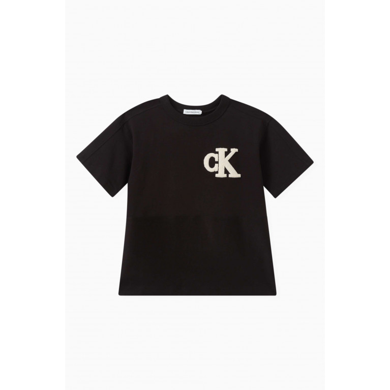 Calvin Klein - Logo-embroidered T-shirt in Cotton Black