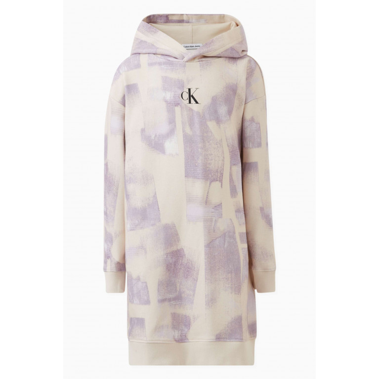 Calvin Klein - Logo-print Hooded Dress in Cotton