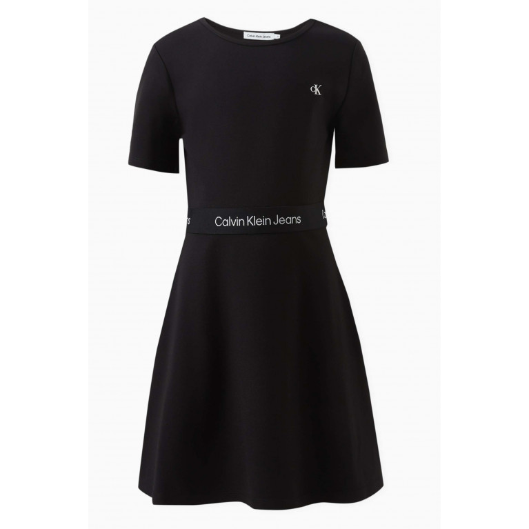 Calvin Klein - Logo-detail Dress in Viscose-blend Black