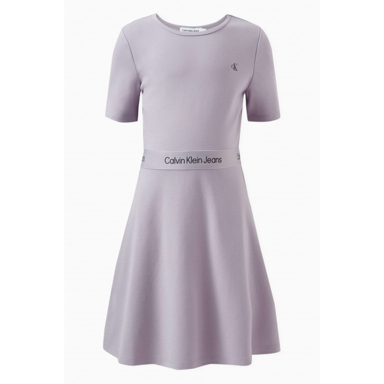 Calvin Klein - Logo-detail Dress in Viscose-blend Purple