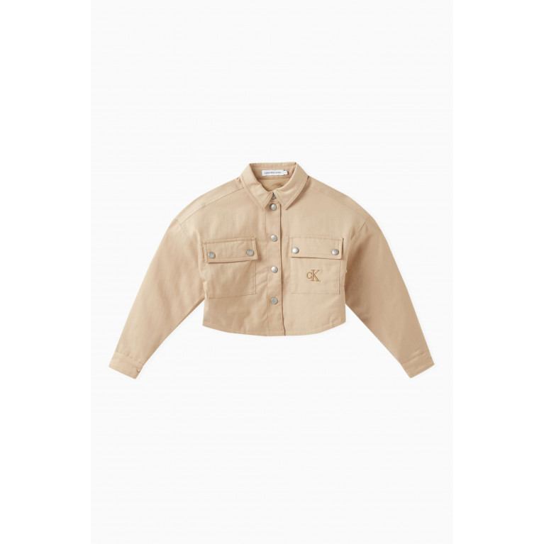Calvin Klein - Logo-embroidered Cropped Jacket in Lyocell