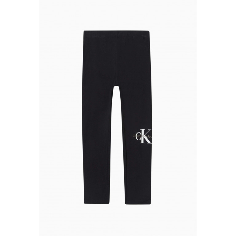Calvin Klein - Logo-print Leggings in Cotton Black