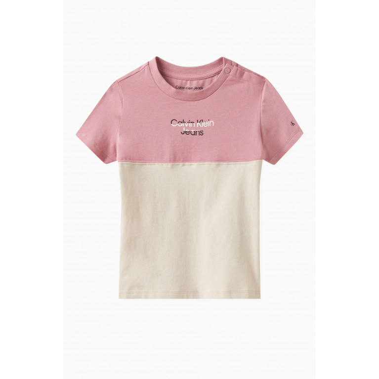 Calvin Klein - Logo Printed T-shirt in Cotton Pink