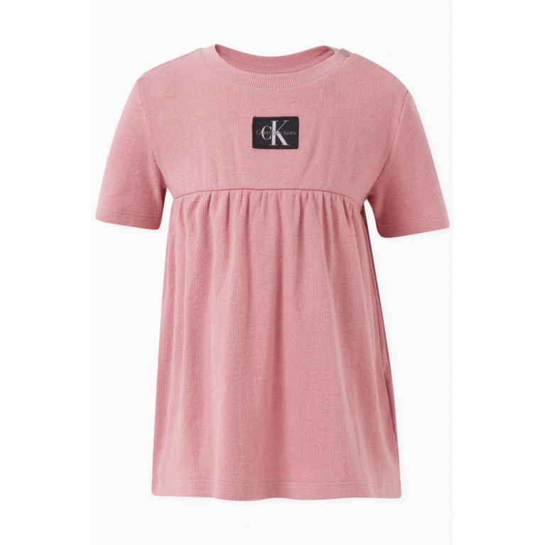 Calvin Klein - Dress in Organic Cotton-blend Ribbed Jersey