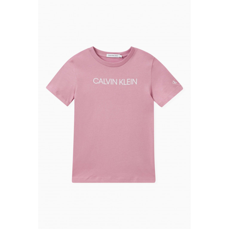 Calvin Klein - Logo-print T-shirt in Cotton Pink