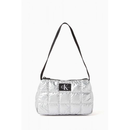 Calvin Klein - Quilted Shoulder Bag in Recycled Nylon Silver