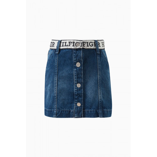 Tommy Hilfiger - Logo-tape Denim Skirt in Cotton