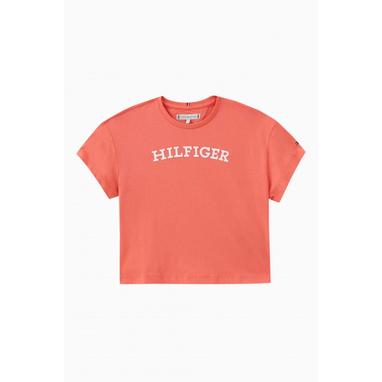 Tommy Hilfiger - Logo-print T-shirt in Cotton Orange
