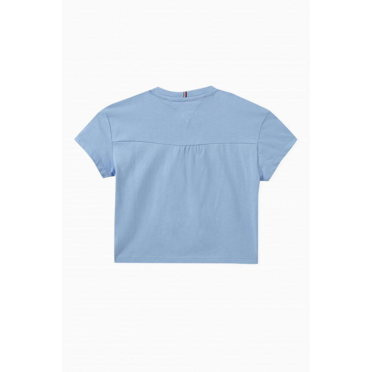 Tommy Hilfiger - Logo-embroidered T-shirt in Cotton Blue