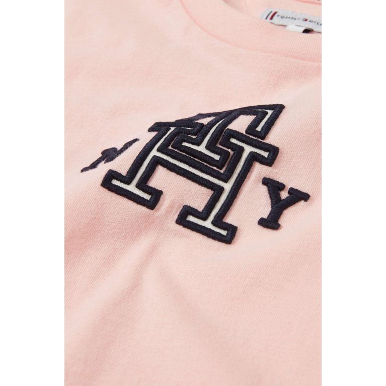 Tommy Hilfiger - Logo-embroidered T-shirt in Cotton Pink