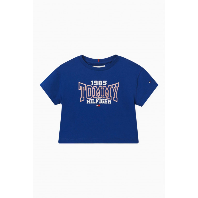 Tommy Hilfiger - 1985 Varsity Logo T-shirt in Cotton Blue